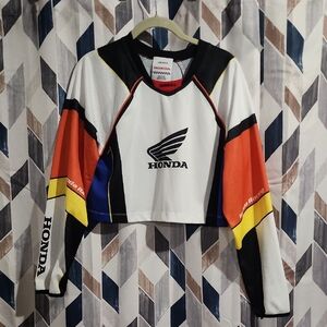 Forever 21 Honda Racing Cropped Mesh Top